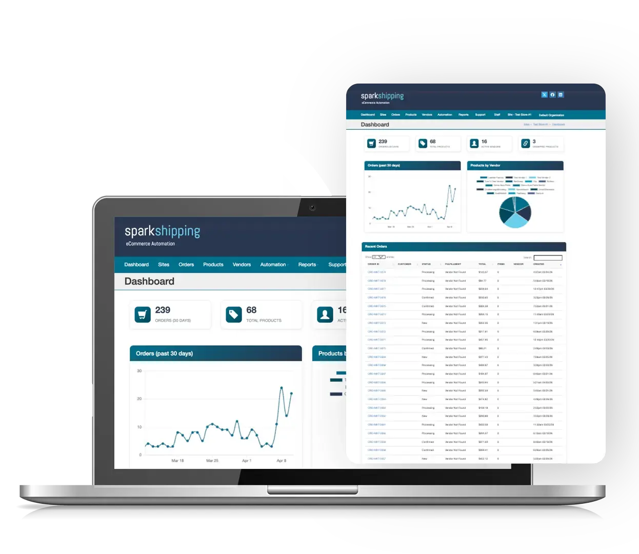 The Spark Shipping dashboard